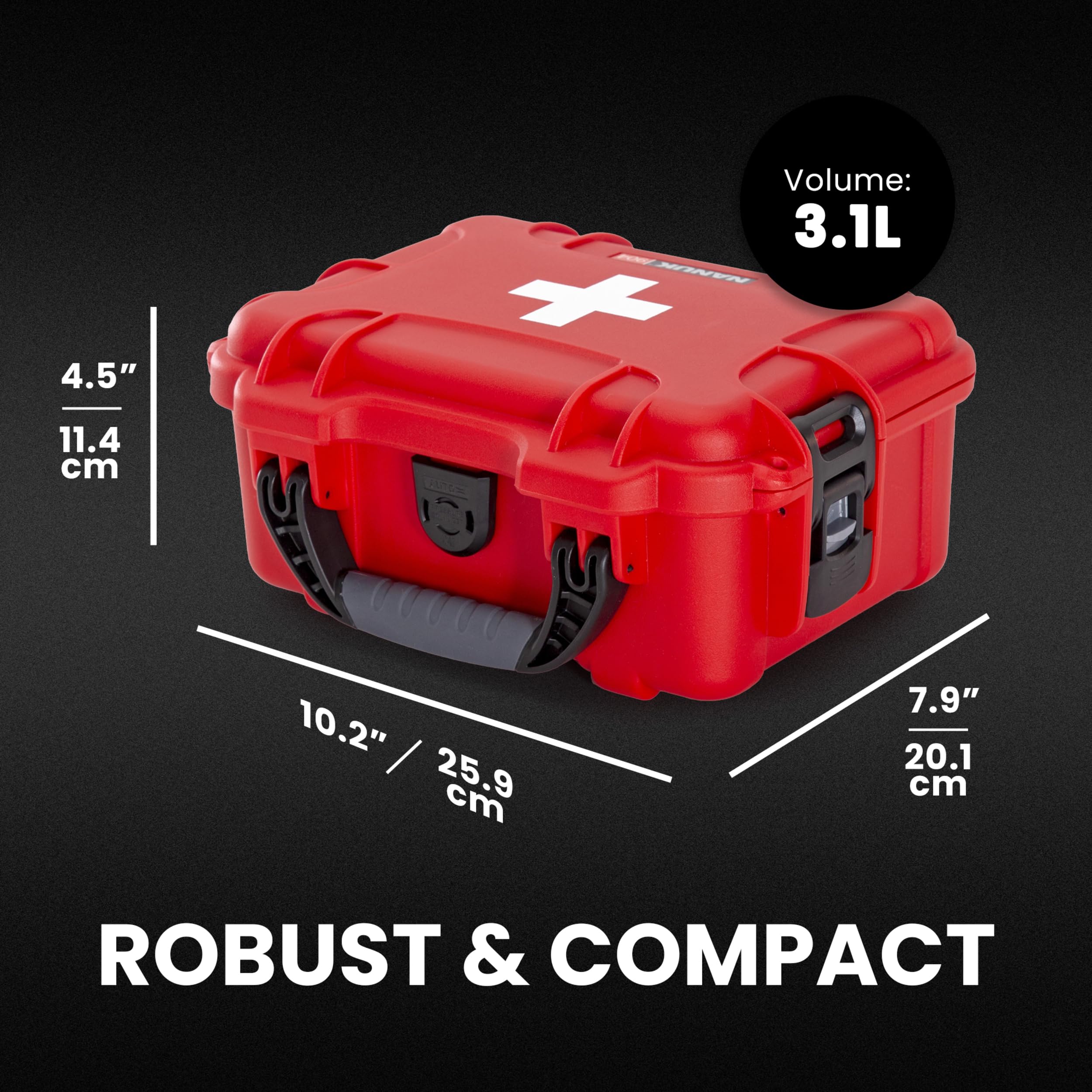 904 - Nanuk Kit de primeros auxilios (vacío) con divisor y organizador de tapa