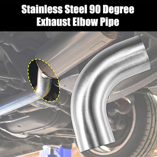 Miniatura 2 de X AUTOHAUX 1 Uds. OD 2.5 pulgadas 90 grados mandril codo curva SS304 tubo de acero inoxidable tubo de escape codo para coche sistema de escape