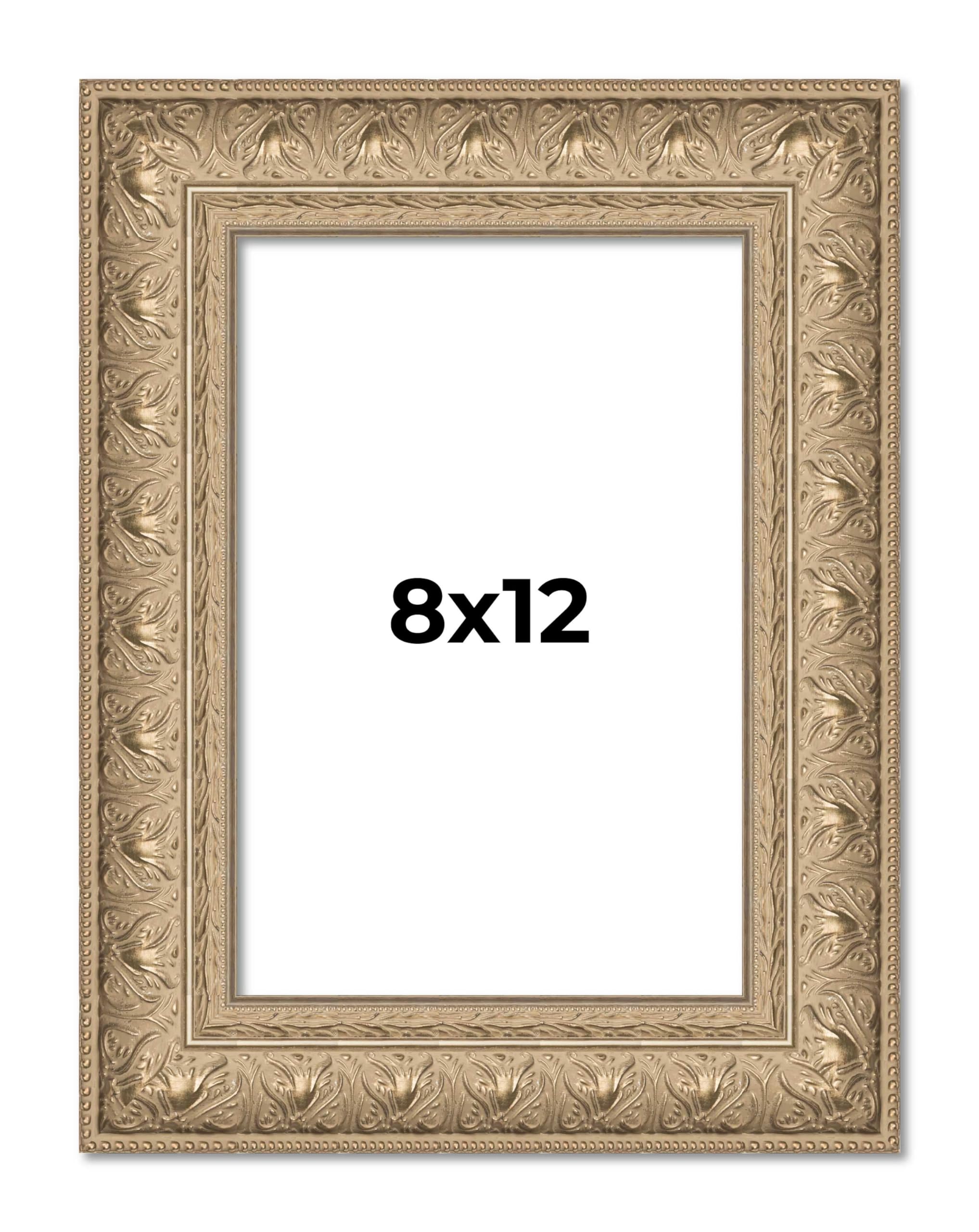 額縁 Picture Stone with Frame Amazon.com - 8x12 Frame Ornate Silver Beaded Solid Wood Picture