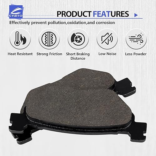 Miniatura 5 de Cyleto 3D8-25806-00-00 Pastillas de freno para YAMAHA XVS950 V-Star 950 Tour 2009-2014 / XVS950A Midnight Star 2009-2013 / XVS950R XVS 950 Bolt 2014