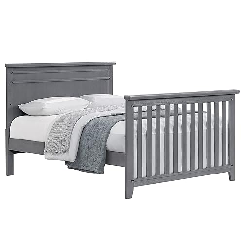 Miniatura 2 de Soho Baby Ellison Kit de conversión de cuna a cama de tamaño completo, cepillo de alambre acabado gris ceniza, certificado GreenGuard Gold