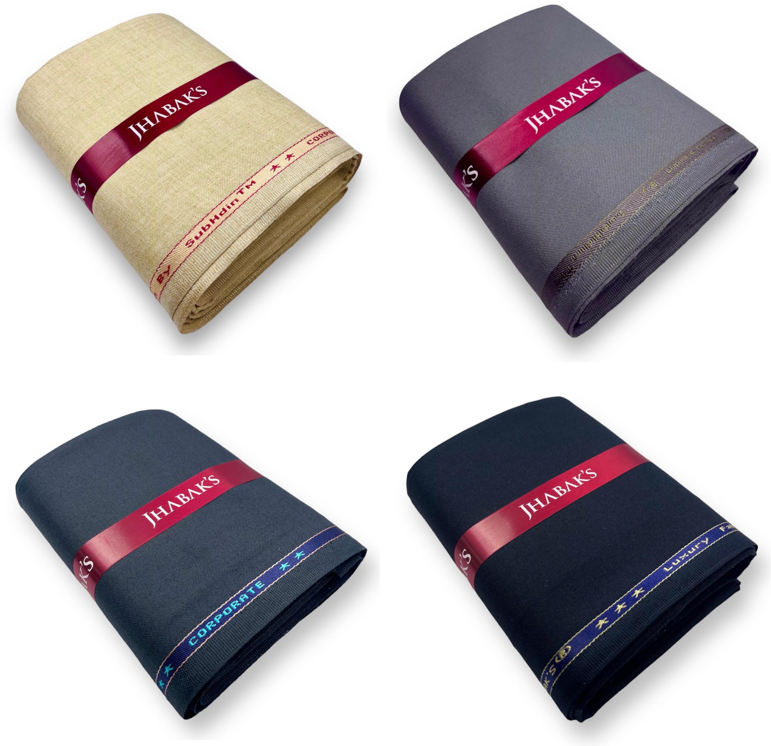 jhabak's Unstitched Viscose Rayon Self Design Trouser Fabric - 1.30 meters (Pack of 4) I-picture-54