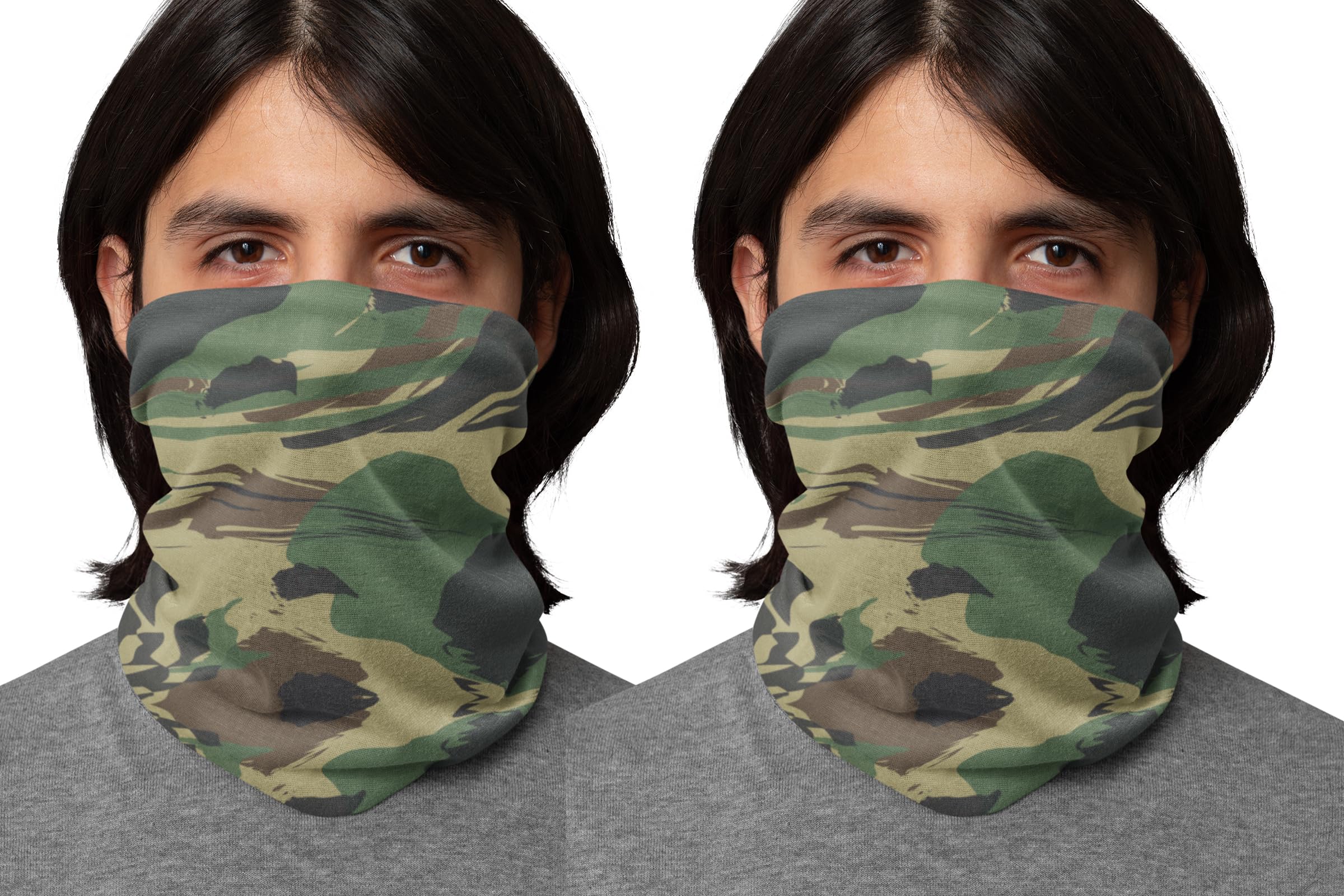 Bandanas Face Mask for Men Women Bike Riding Gear Neck Gaiter Breathable Lightweight Fashionable Headwear Pack of 2pcs Bandana-Printed-104