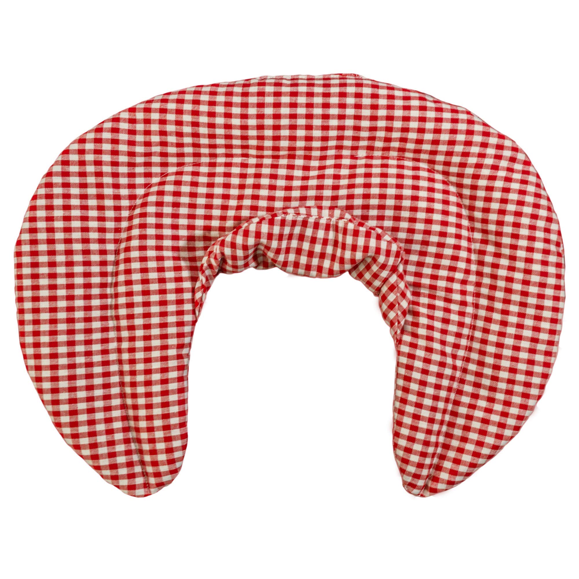 Cuscino del collo, rosso-bianco. Cuscino termico con noccioli di ciliegia, terapia caldo e freddo. Scaldacollo