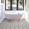 WallPops FP2480 Comet Peel & Stick Floor Tiles, Blacks, Set of 10 Pieces,12 x 12 inches