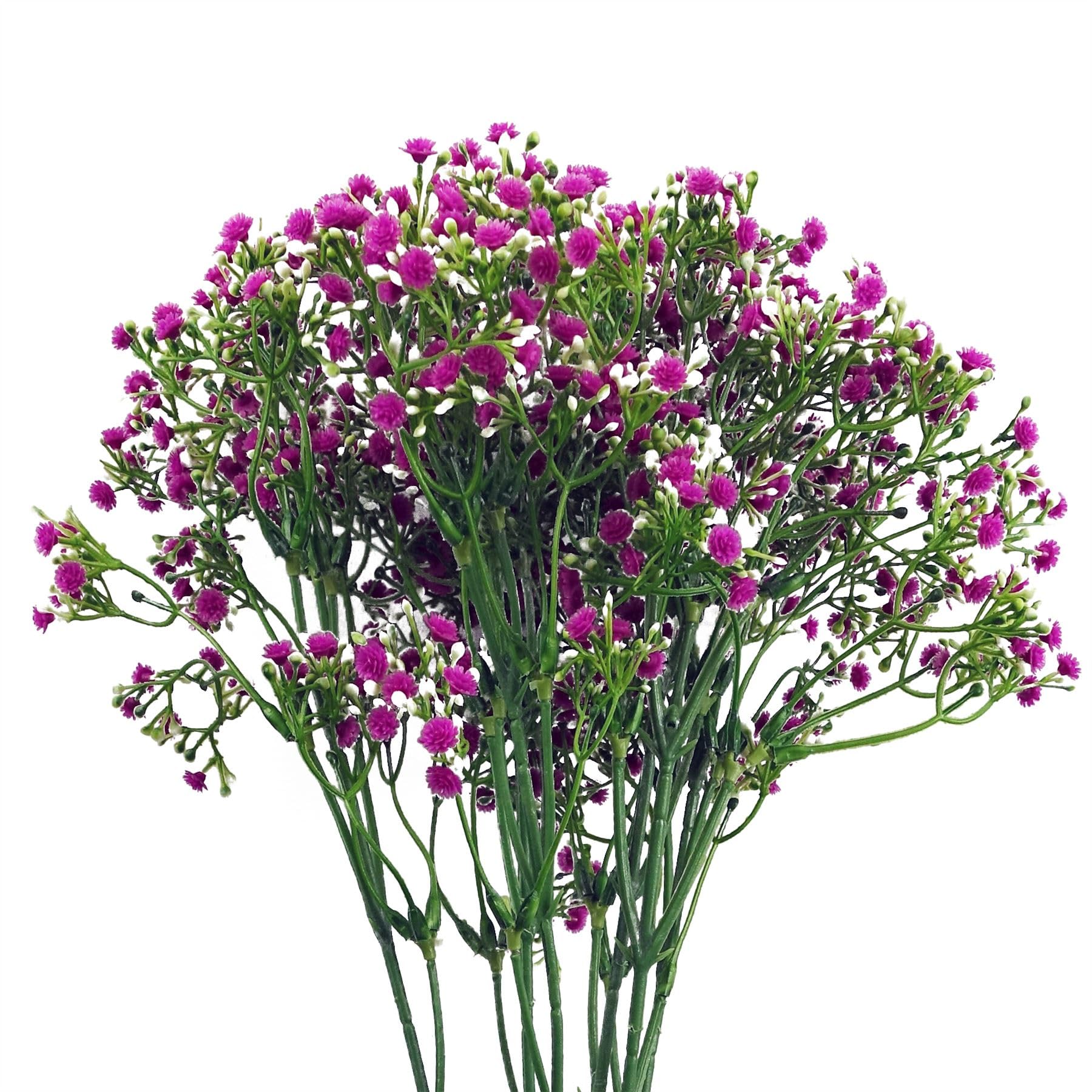 Leaf Design Artificial Flowers, 6 X 55cm Gypsophila Pink