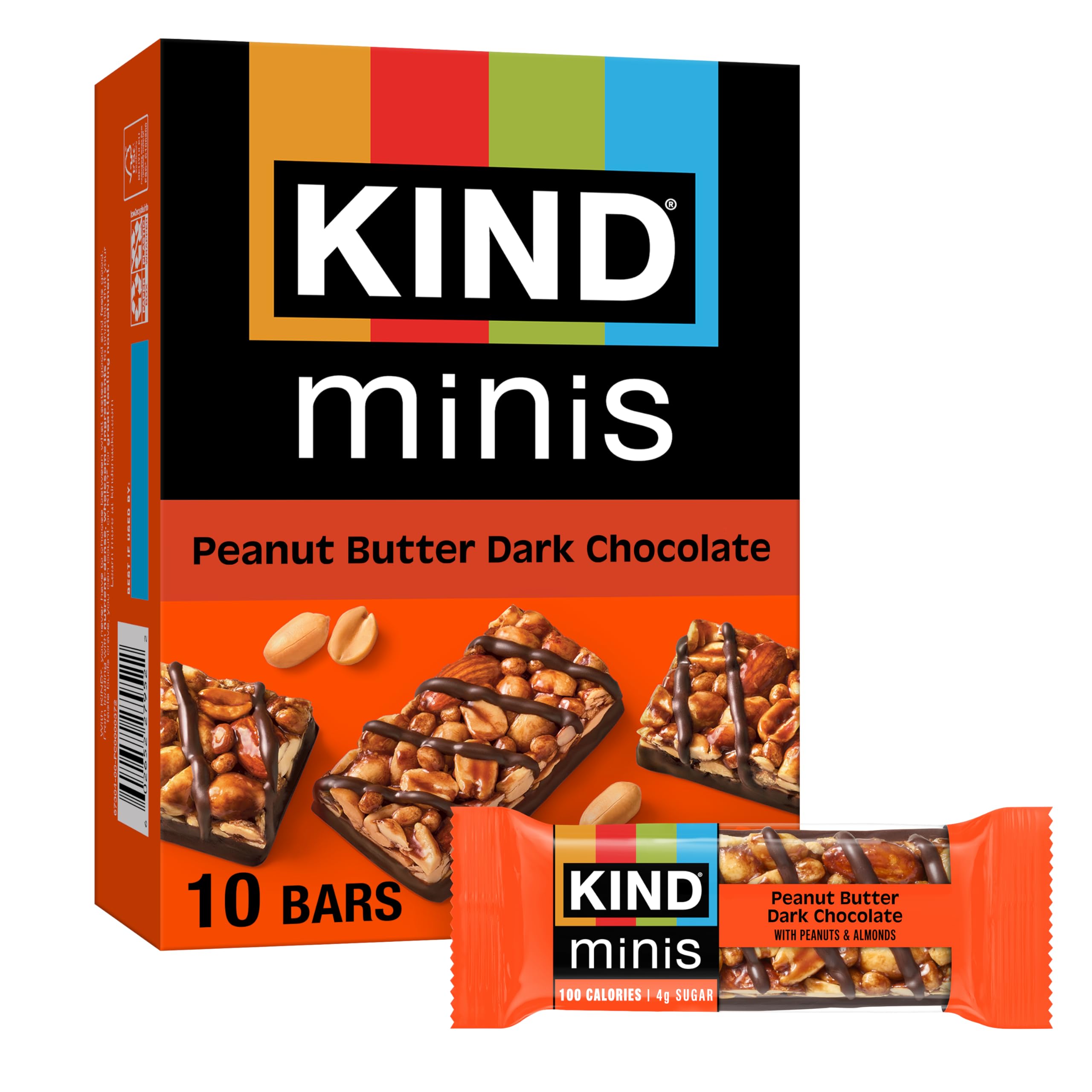 KIND Minis, Peanut Butter Dark Chocolate, 0.7 Oz (Pack Of 10)