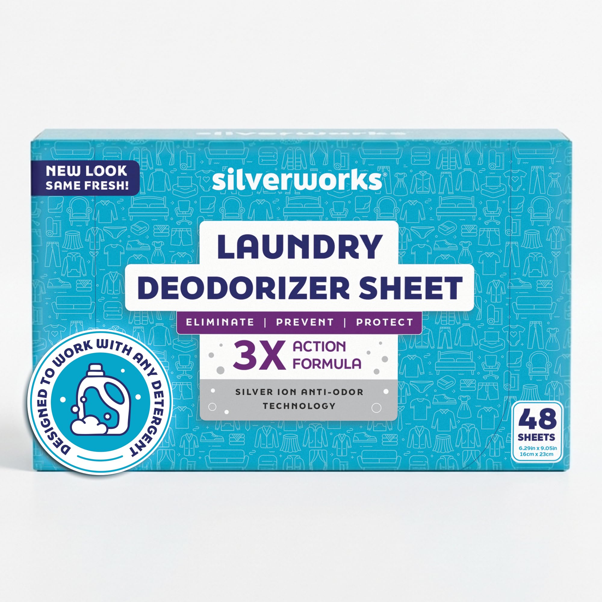 SilverWorks! Deodorizer Laundry Odor Eliminator Sheets