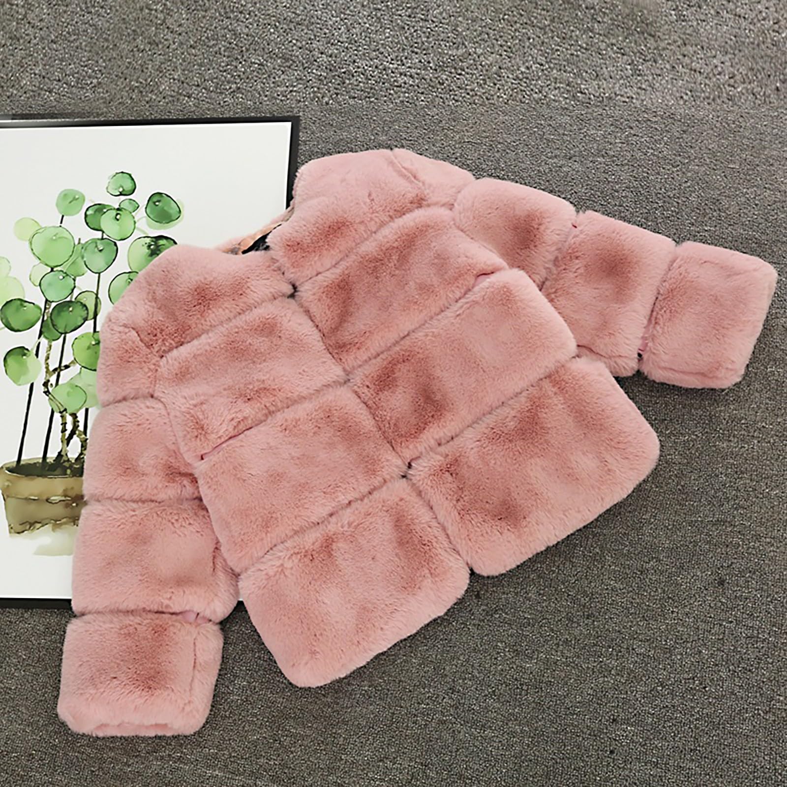 Generisch Ropa de niños Empalme Engrosada Abrigo de niño pequeño y grande Abrigo de niña y ropa de algodón caliente de invierno Suéter para niñas