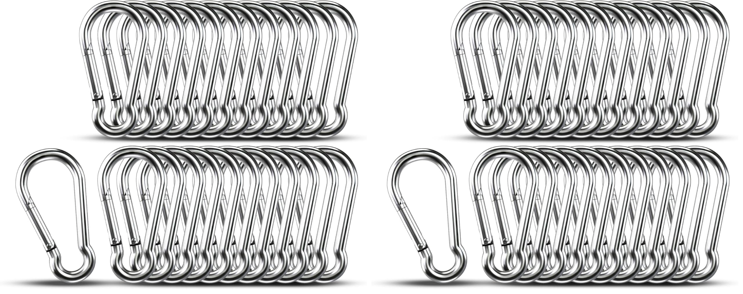 10pcs 1.57 inch Small 304 Stainless Steel Carabiner Clip Hooks Spring Snap — Amazon image 18