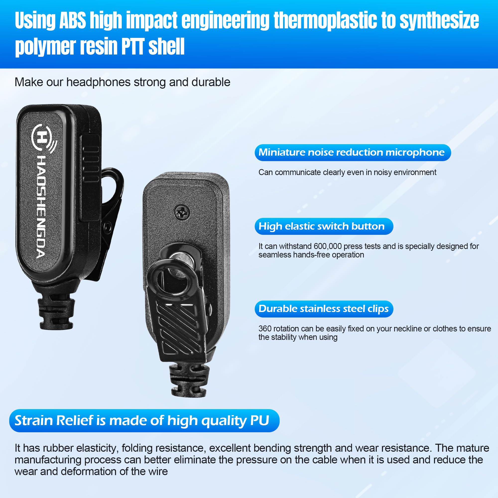 Walkie Talkies - Auricolare con microfono per radio Kenwood, Baofeng, SAMCOM, BTECH, Retevis, Arcshell AR-5 Pxton e BF-F8HP UV-82HP UV-5R UV82 UV82C UV5X3 TK NX, kit di sorveglianza, cuffie a forma di