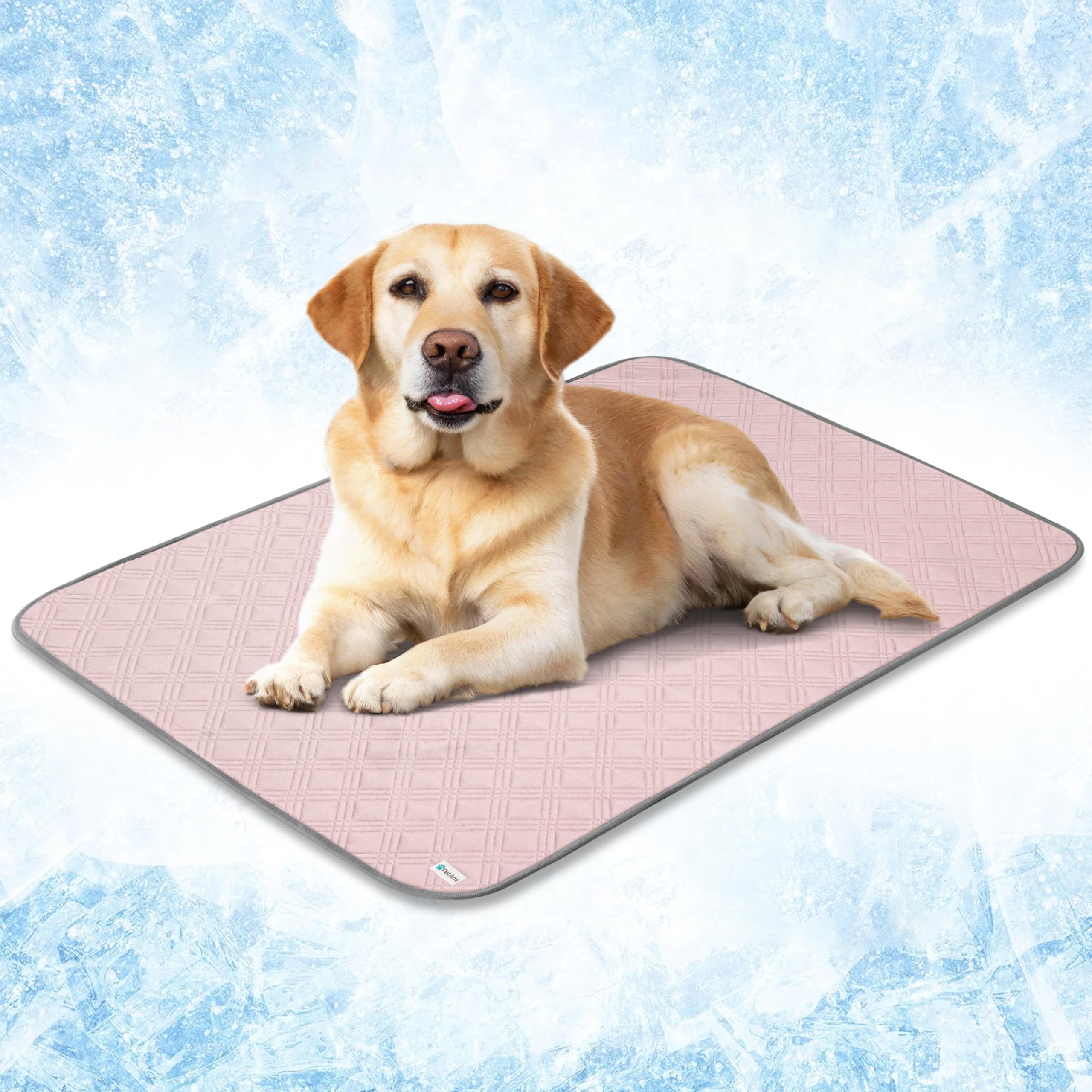 PetAmi Waterproof Cooling Mat for Dog, Premium Pet Cooling Blanket for Bed Crate, Anti Slip Indoor Dog Cool Pad for Sleeping, Q-MAX Large Sofa Couch