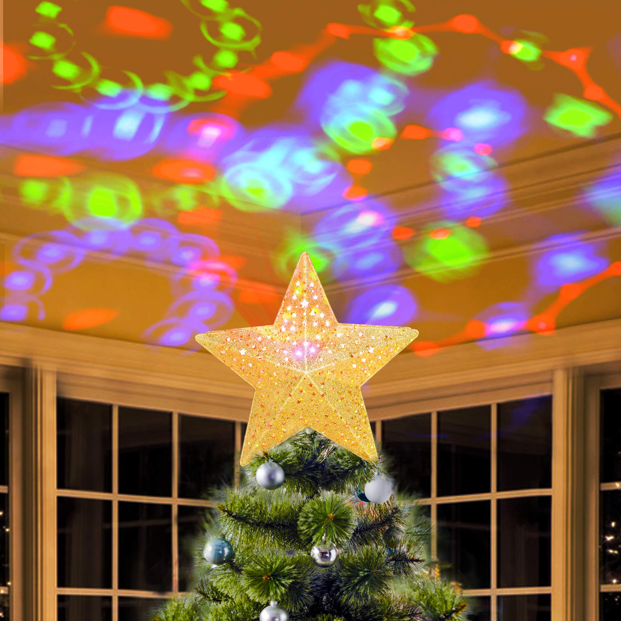 KPCB TechChristmas Tree Toppers Projector Toppers Colorful Light