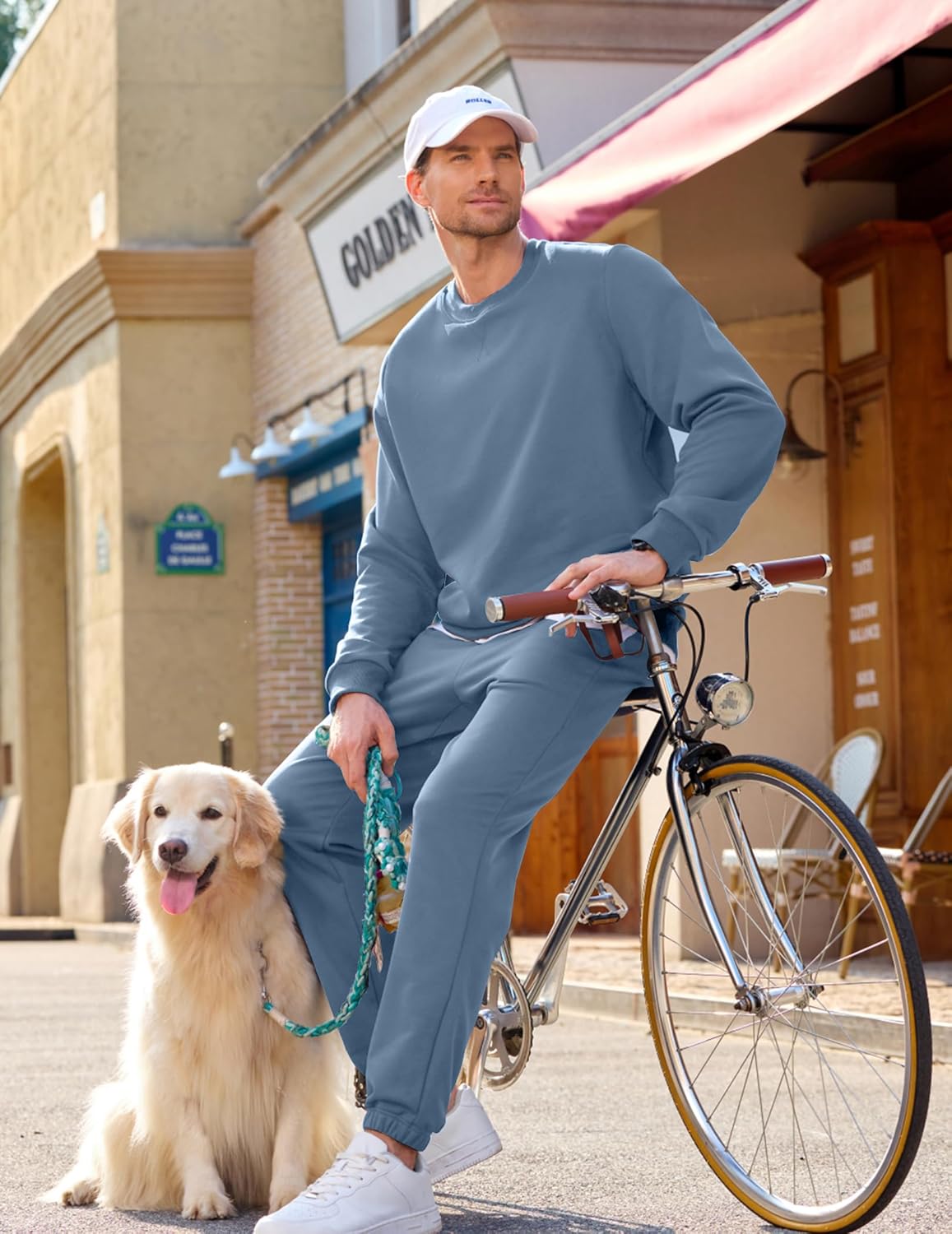 JMIERR Men's 2 Piece Outfits Crew Neck Sweatshirt Tracksuit & Joggers Sweatpants Sweatsuit Set - Image 3