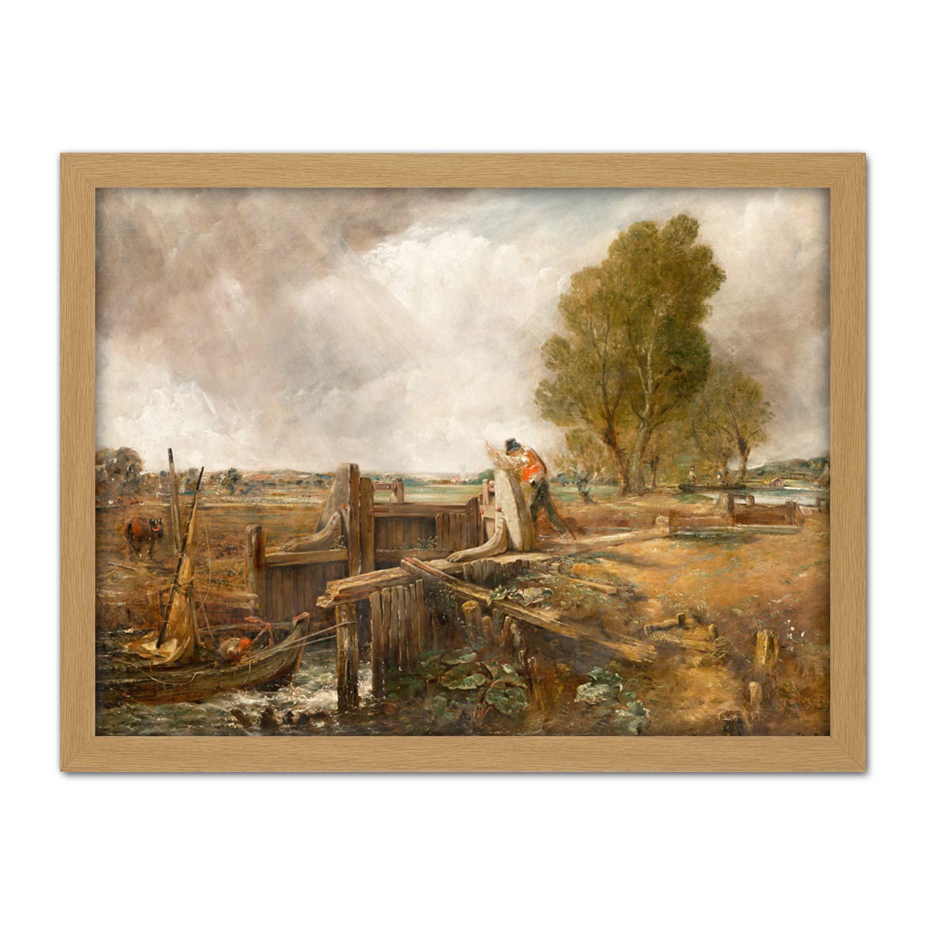 John Constable Study Of A Boat Passing A Lock Large Framed Art Print Poster Wall Decor 18x24