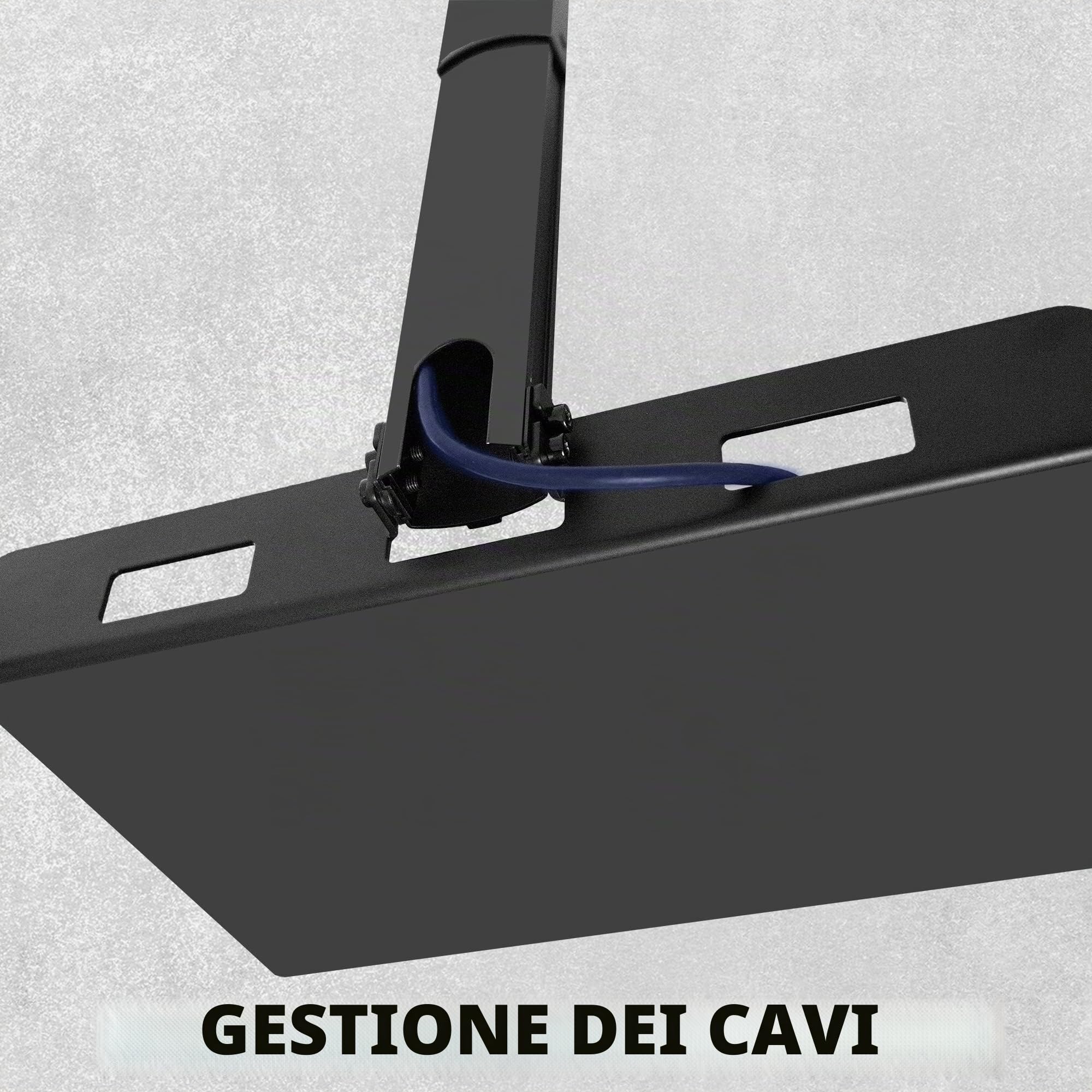 VIVO Supporto universale per proiettore allungabile a soffitto, proiezione regolabile in altezza, installazione senza fori, instradamento cavi nascosti, nero, MOUNT-VP08B