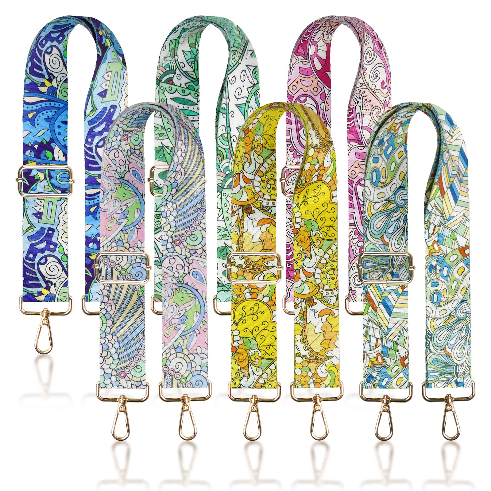 6 Pieces Purse Straps Replacement Crossbody Straps for Purses 1.5 Inches Purse Strap for Handbags Shoulder Strap
