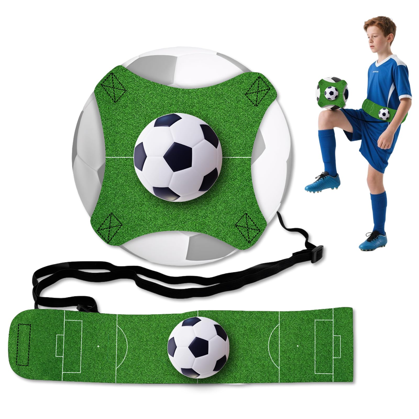 Trainer da Calcio, Fascia Elastico per Allenamento, Adatta per Bambini e Adulti, Fascia Regolabile, Perfetta per Calcio, Pallavolo e Rugby, Materiale Resistente, Alta qualità, 1 Pezzo