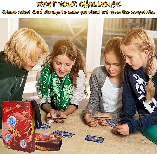 Miniatura 3 de Carpeta de tarjetas 4 bolsillos portátil para coleccionista de tarjetas con 50 fundas de hasta 400 tarjetas juego de cartas soporte para coleccionar