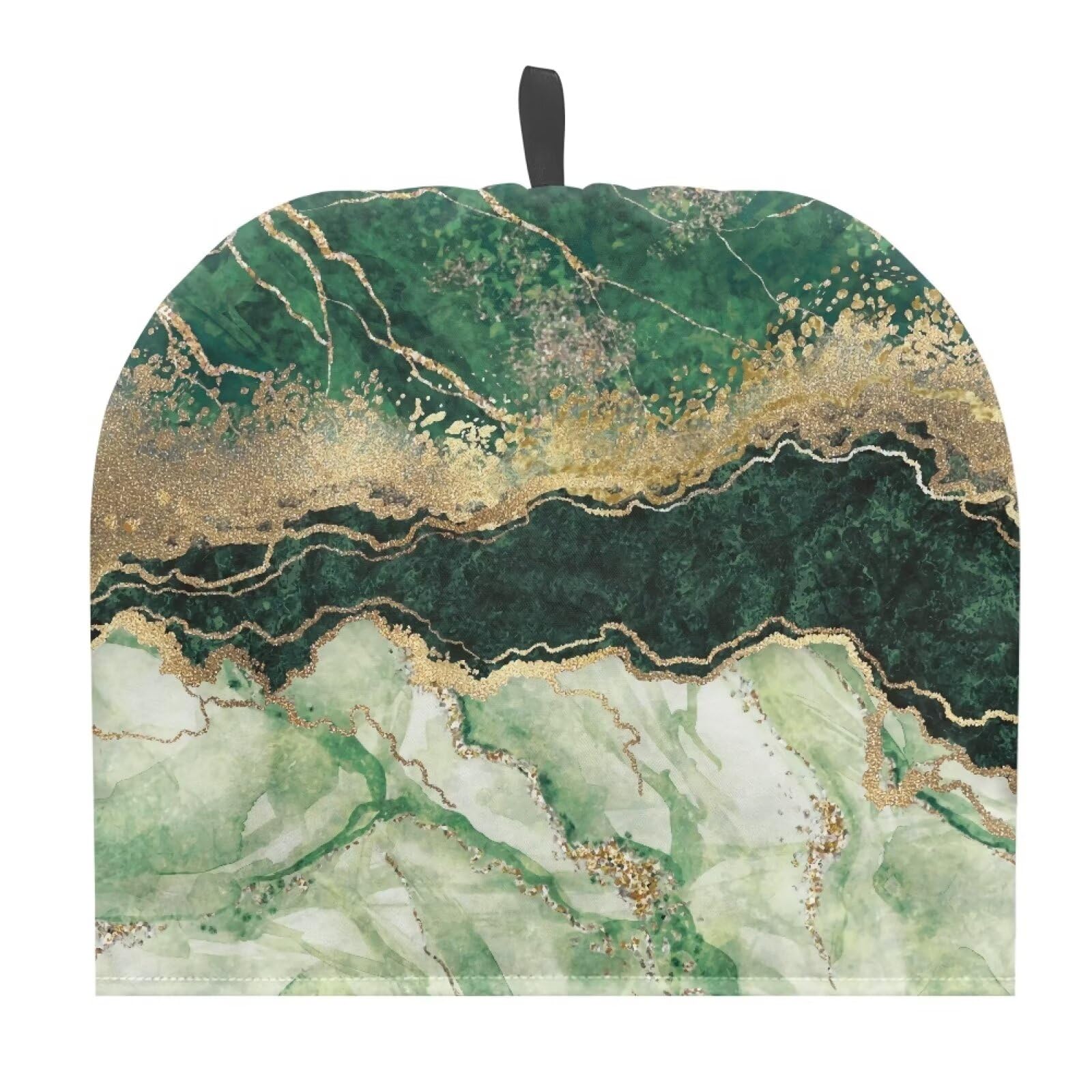 LJMKZJN Teapot Cover Keep Warm Tea Kettle Quilt Large Double Insulated Tea Cozy Fits Most Teapots Kitchen Breakfast Warmer Home Office Table Decor, Green Marble Pattern