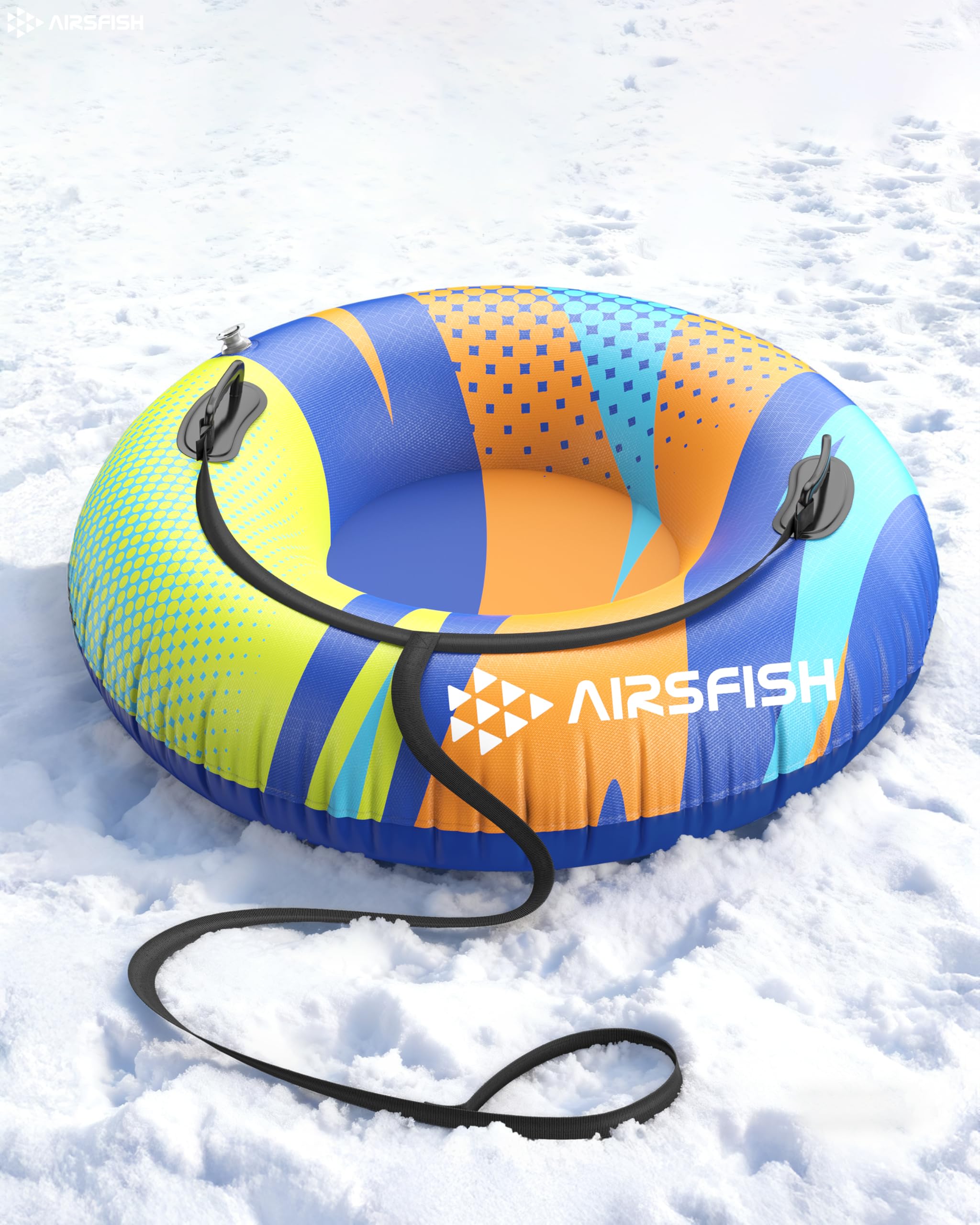 aufblasbare Schlitten Snow Tube mit Towable Leine, Schnee Schlitten Heavy-Duty Cover Wear-Resistant & Anti-Freeze Material Sledding Tubes für Wintersport für Kinder Erwachsene, 2 Packs