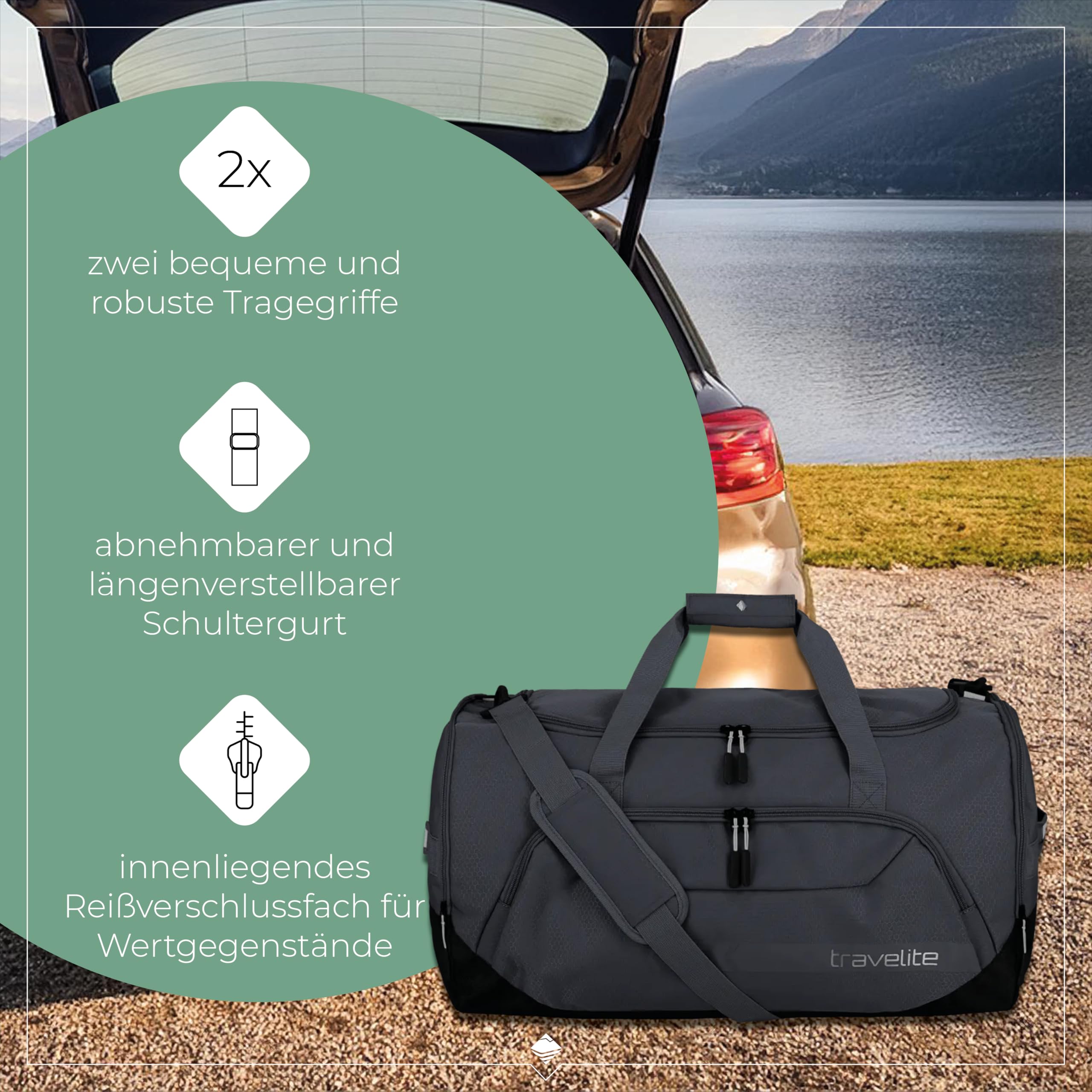travelite Reisetasche groß, Kick Off, leichte Reisetasche für Urlaub und Sport, Schwimmbad, Klinikaufenthalt, 60 cm, 73 Liter
