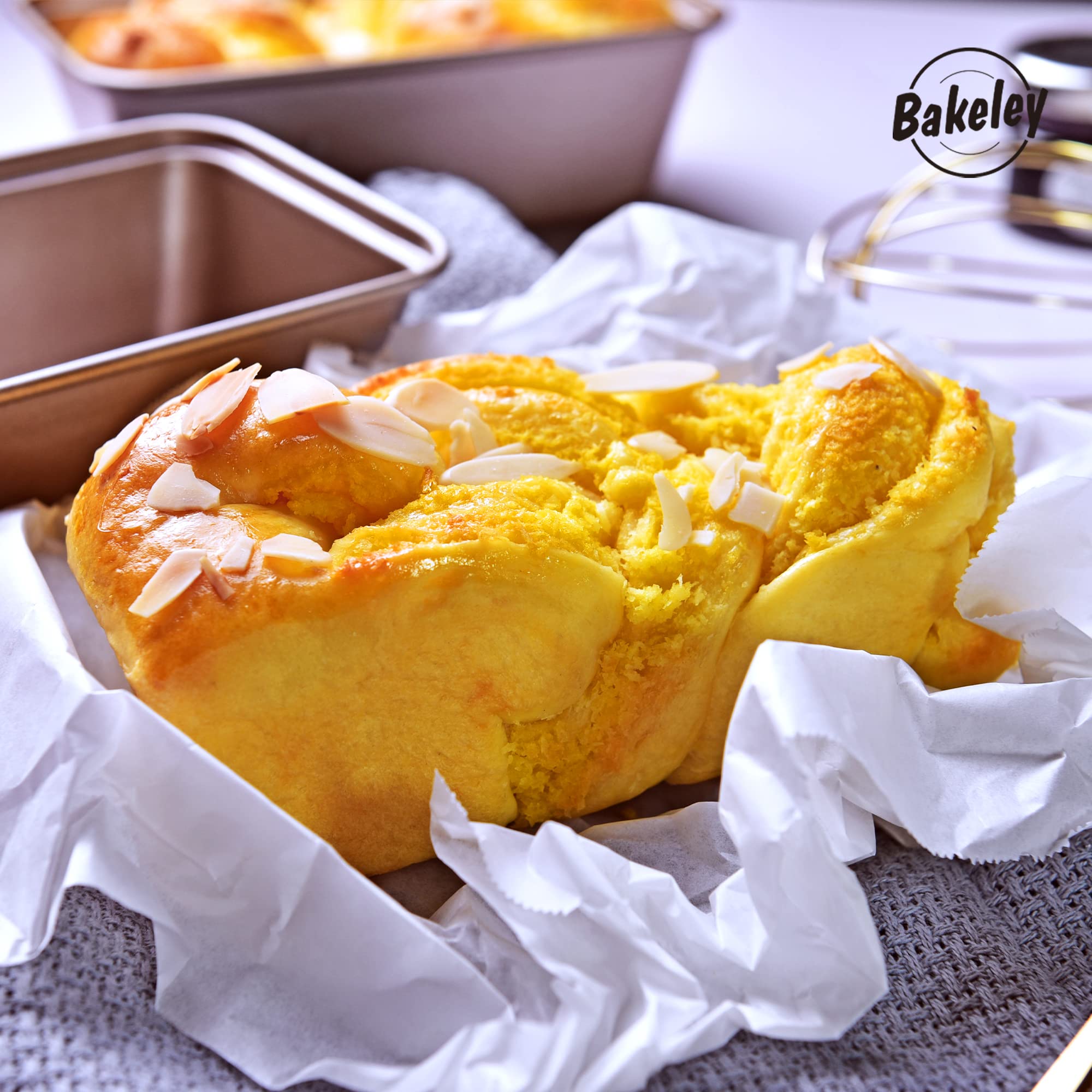 Zestaw mini bochenków, 4 szt., 14 cm, nieprzywierające, prostokątne naczynia do pieczenia chleba i ciasta, do piekarnika i natychmiastowego pieczenia w garnku, szampańskie złoto