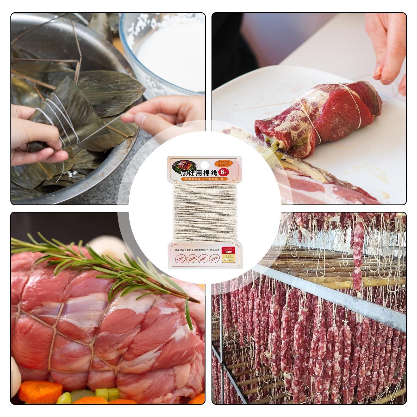 Spago Da Cucina In Cotone - 30 Metri, Resistente E Sicuro Per Alimenti - Per Arrosti, Salsicce E Giardinaggio - 4