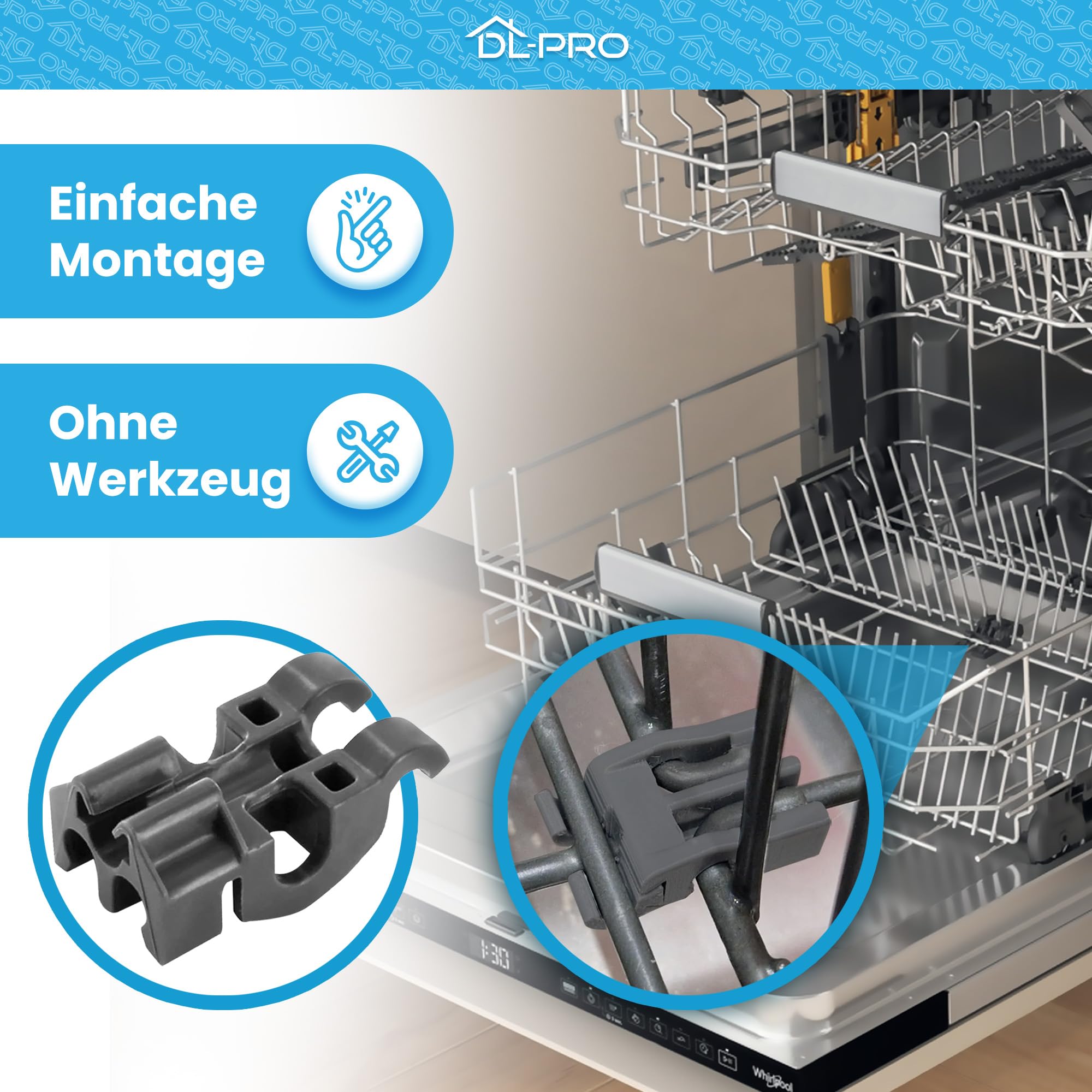 Lower Basket Wheel For Whirlpool, Indesit, Bauknecht, Ikea Dishwashers - View #6