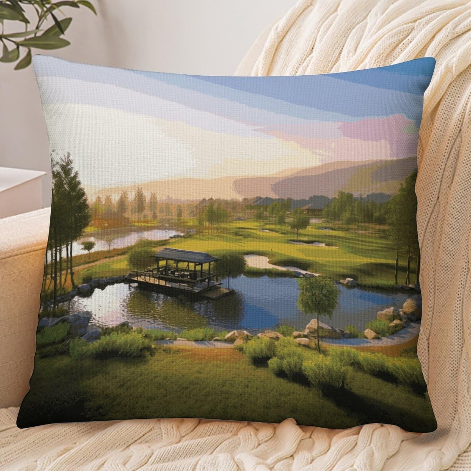 Fekiloot Style Golf Resort Park Pillowcase Pillow Sham Pillow Case
