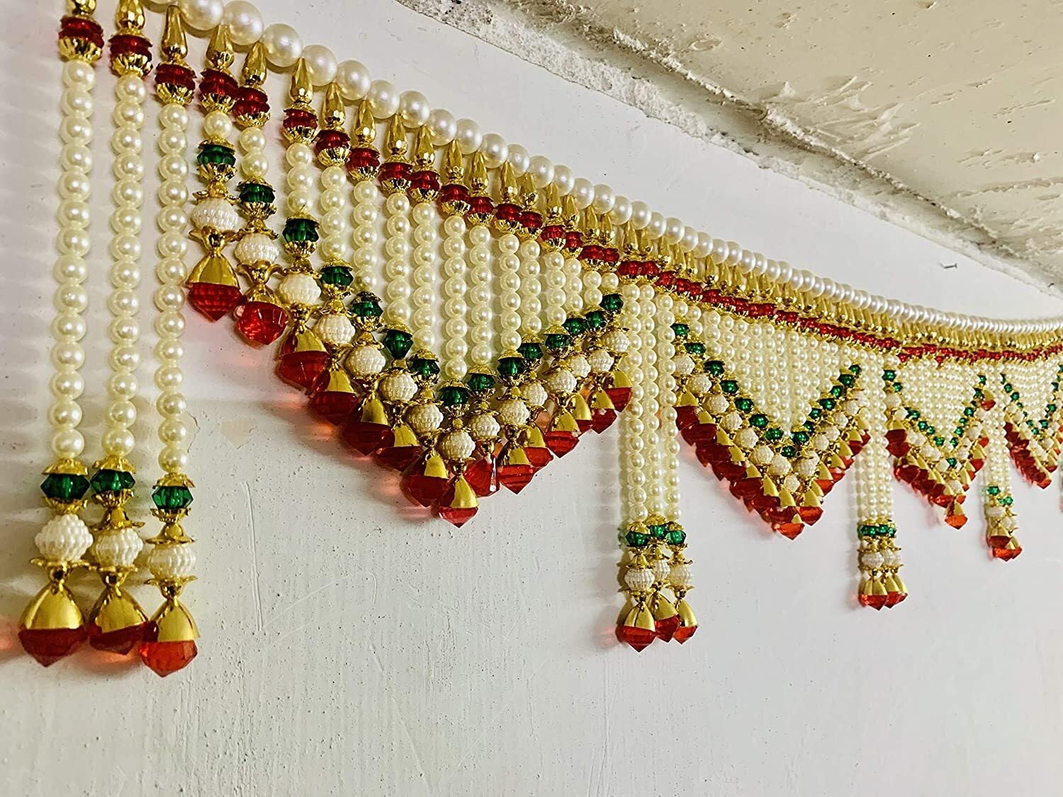 HomDizz Crystal Pearl Handmade Main Door Hanging Bandhanwar Multicolor Toran (4-Feet) (B0CGNVXZKY) Amazon Price History, Amazon Price Tracker
