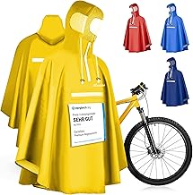 Waterproof Bicycle Rain Poncho, Rain Cape with Reflectors and Viewing Window for Cycling, Bicycle Rain Clothing for Women, Men