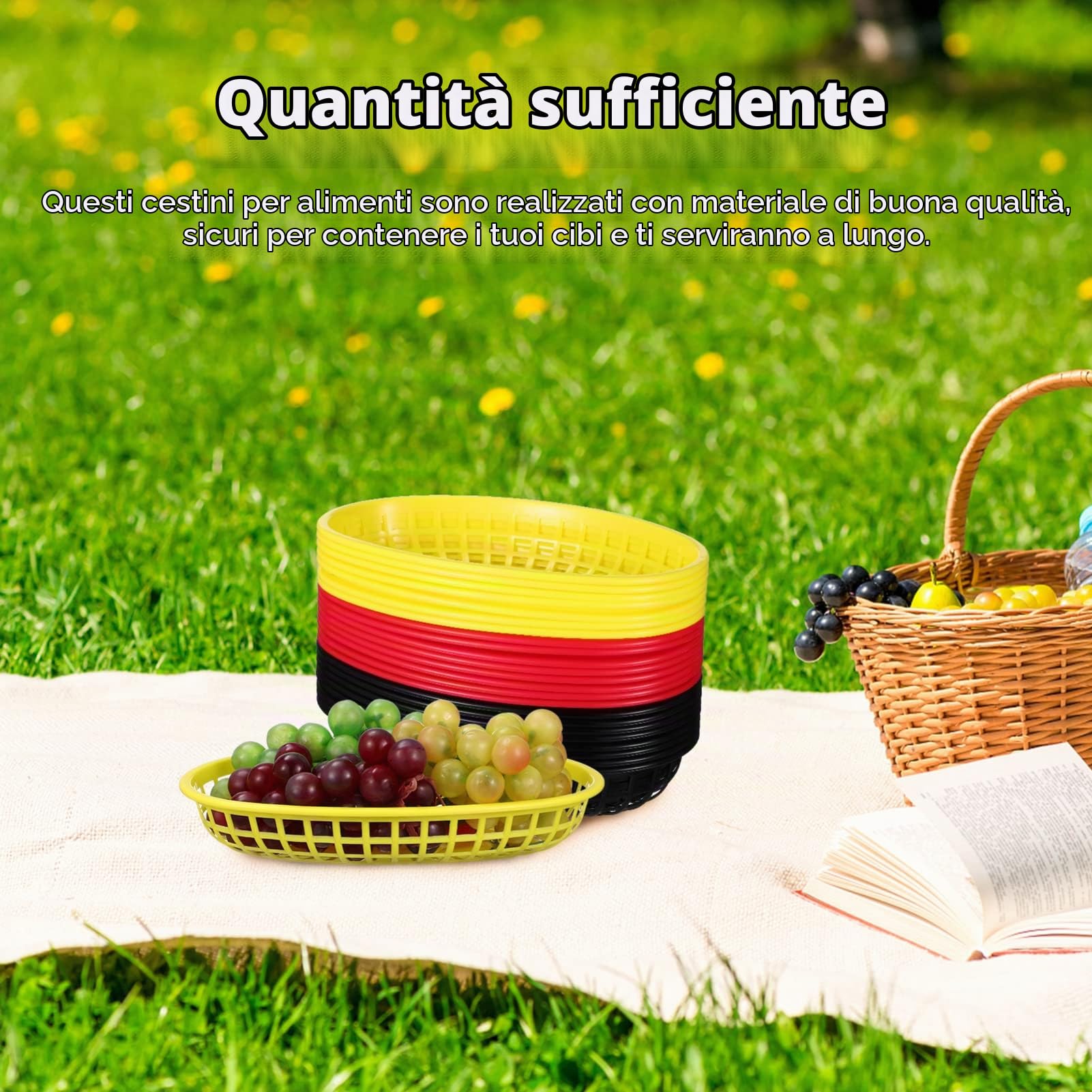 Alipis Cestini Per Fast Food 24 Pezzi Cestini Per Pane Vassoio Plastica Per Hamburger Patatine Fritte Snack Per Casa Ristorante Picnic Barbecue