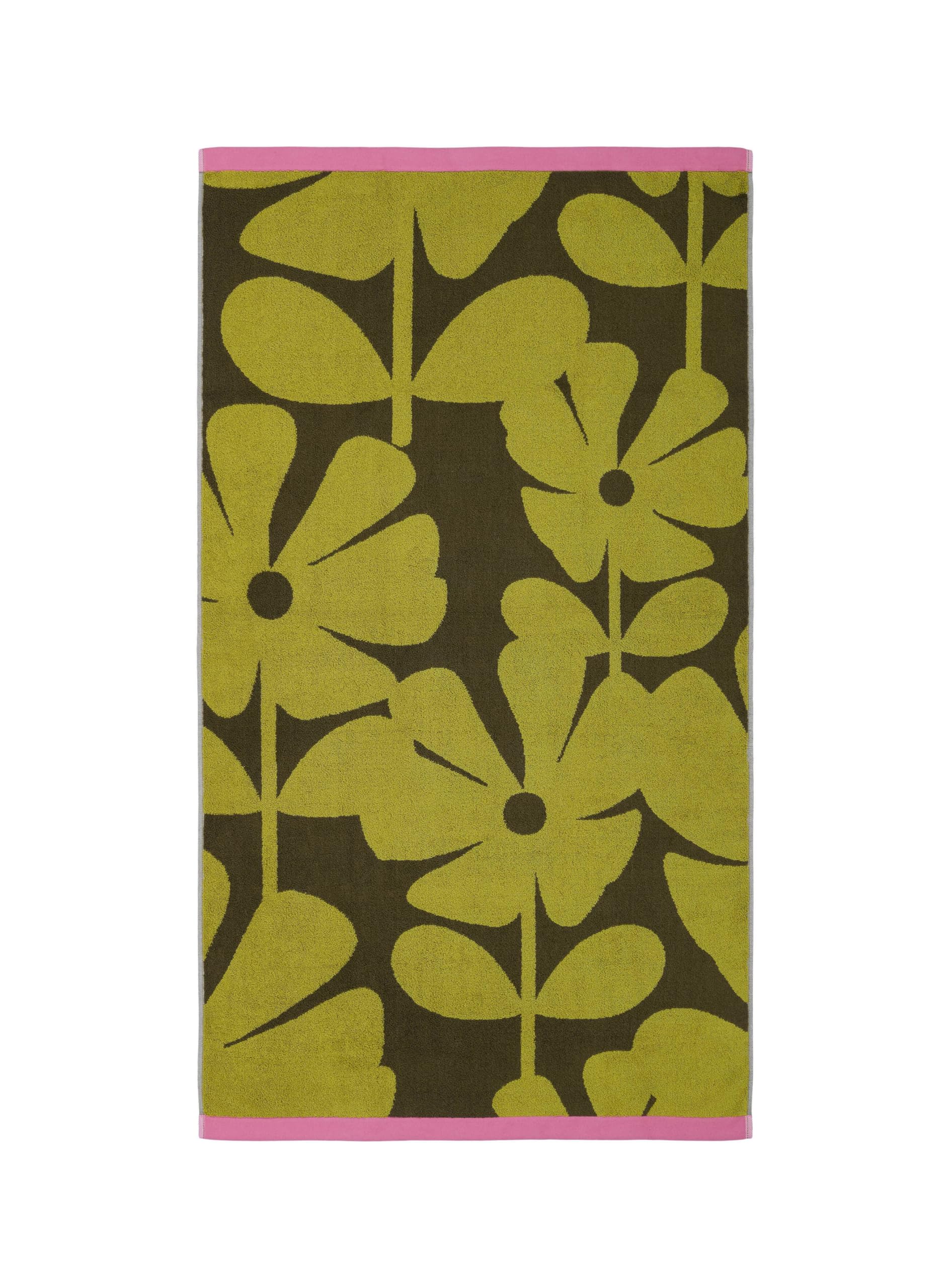 Orla Kiely Bathroom Towel Wildflower Yellow Ochre - Bath Towel, 70x125cm