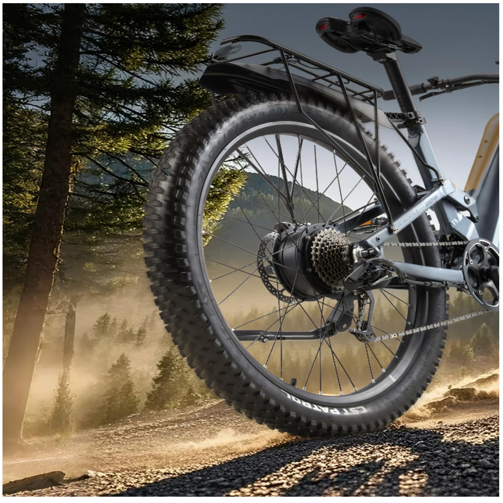 K1 EBike E-MTB mit Doppelfederung 27,5 Zoll | 48V 20Ah Akku 160 km Reichweite | 80Nm Motor, 9-Gang & 27,5×2,8 Bereifung | Unisex Stadttrail Geländetauglich