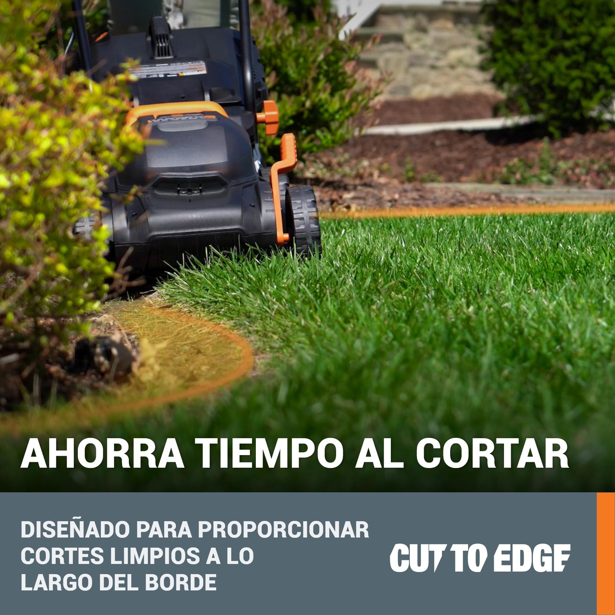 WORX WG779E.1 Cortacésped 40V 2x20V 4Ah, Ancho 34cm, Tecnología IntelliCut, Cut-to-Edge, 6 Alturas de Corte, Asa Plegable, 2 Baterías Incluidas