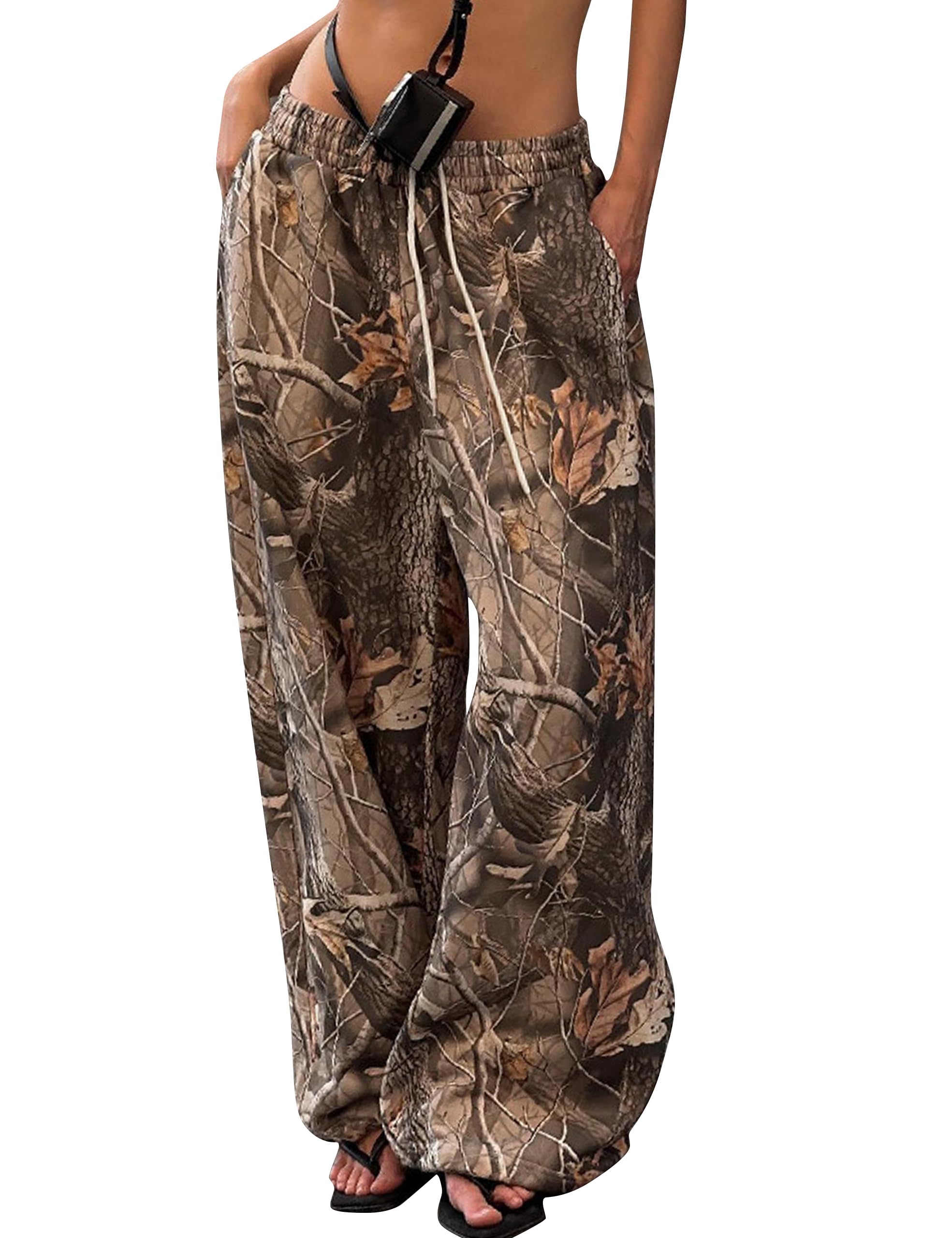 Vintage Star Camouflage Loose Wide Leg Pants