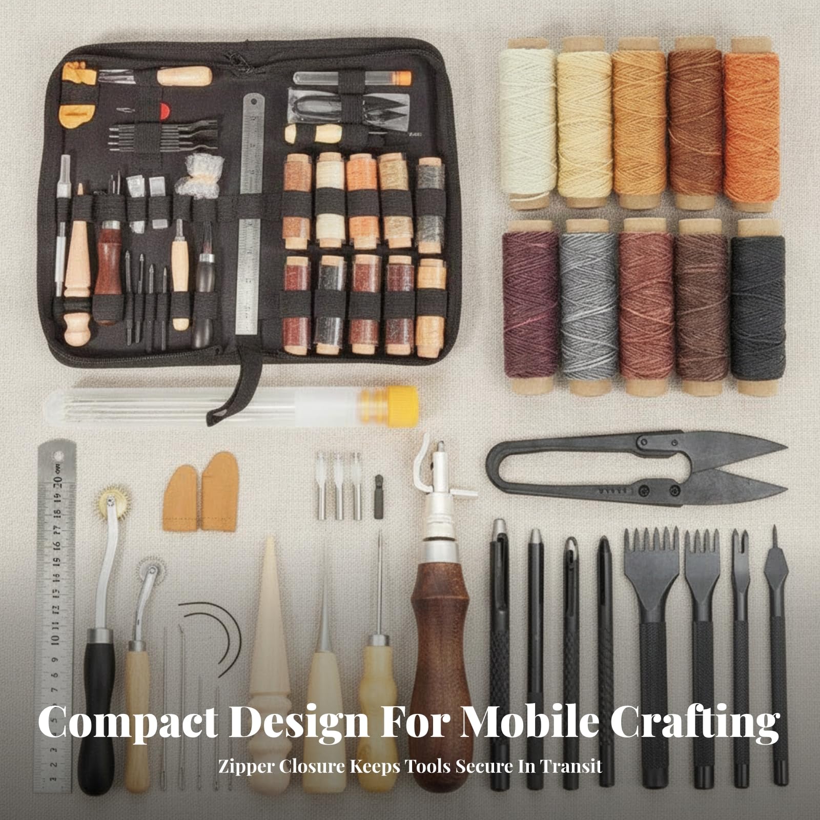 LeeQinersw Juego para Artesanía en Ergonómico | Diseño Portátil y Compacto, Kit Trabajo, Versátil, Herramienta Costura Mano, para Bricolaje, Taller, Mejorado