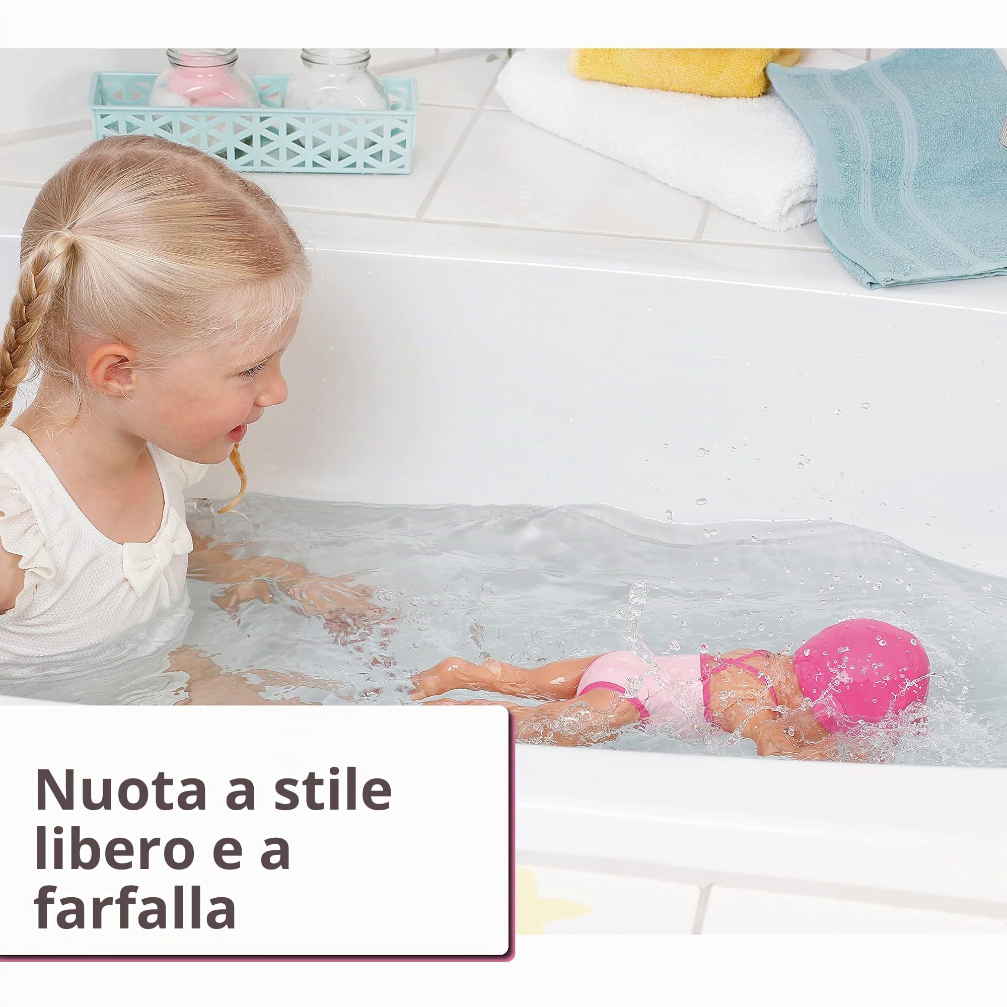 BABY born My First Swim Girl Doll 30cm - For Toddlers 1 Year and Up - Easy for Small Hands - Includes Bathing Suit and Cap