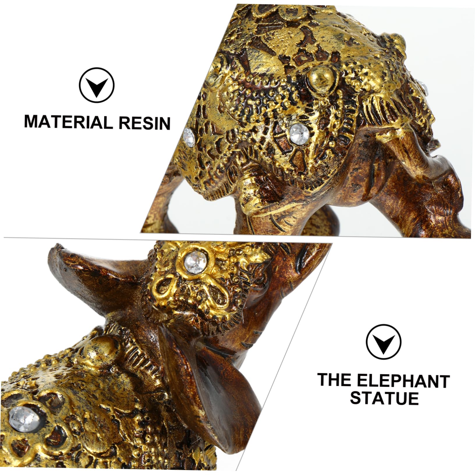 Cabilock 2 Pz Ornamenti Di Elefante Statuetta Di Animale In Resina Di Elefante In Resina Statua Di Feng Shui Figurine Decorazioni Per La Casa Ornamento Del Desktop