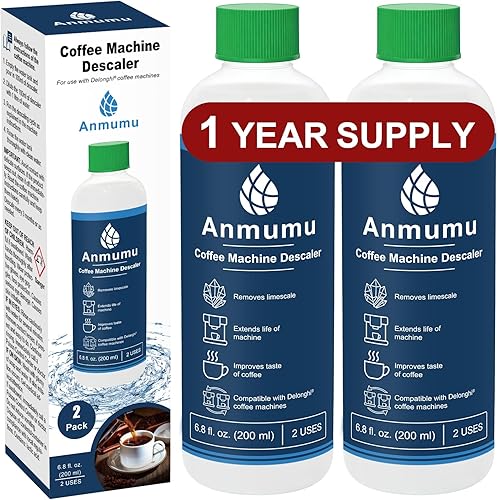 Anmumu Descalcificador Delonghi* EcoDecalk Limpiador para todas las máquinas Delonghi*  Solución de descalcificación delonghi* 4 usos (400 ML 2