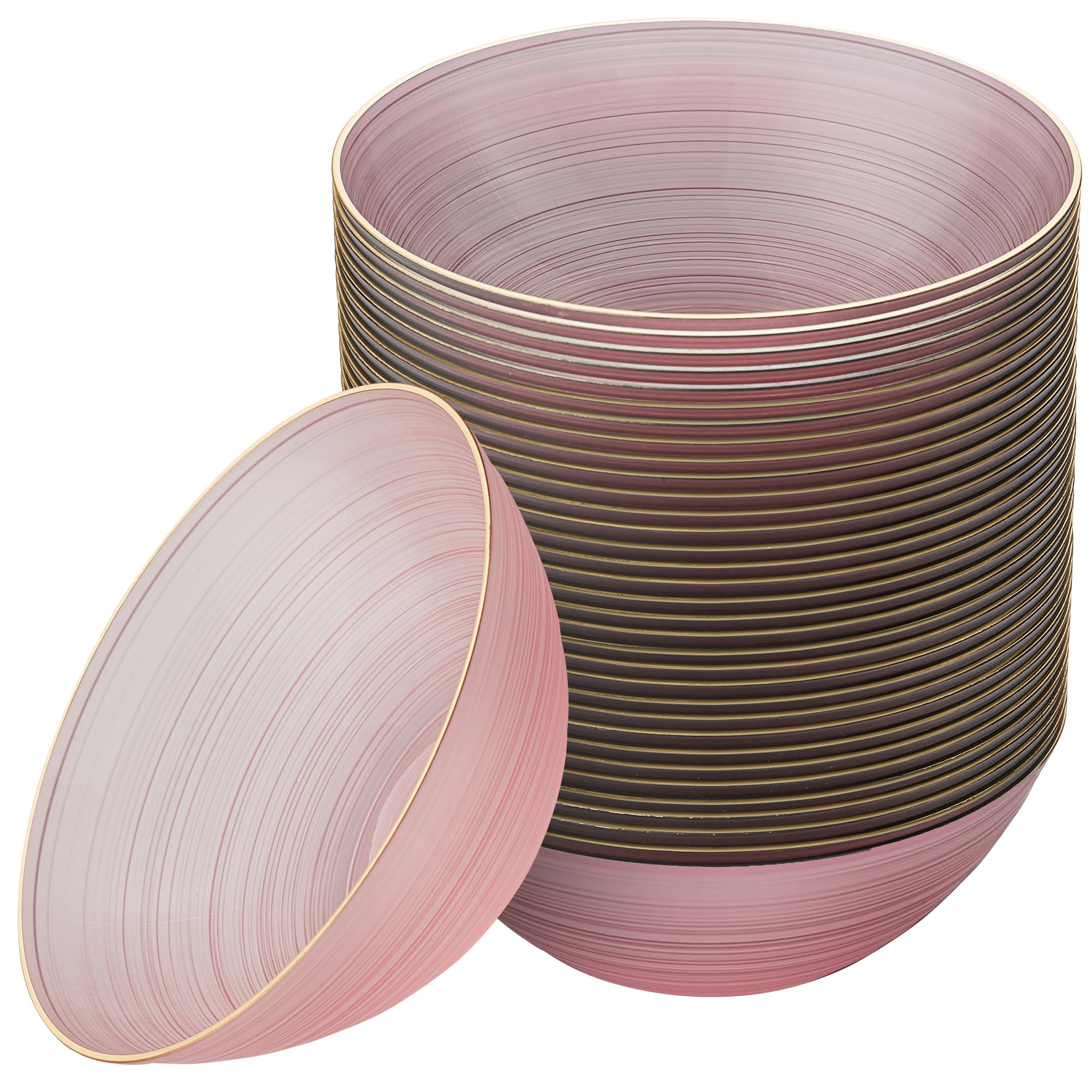 Elegant Disposable Plates & Bowls - Gold Rim Design -7