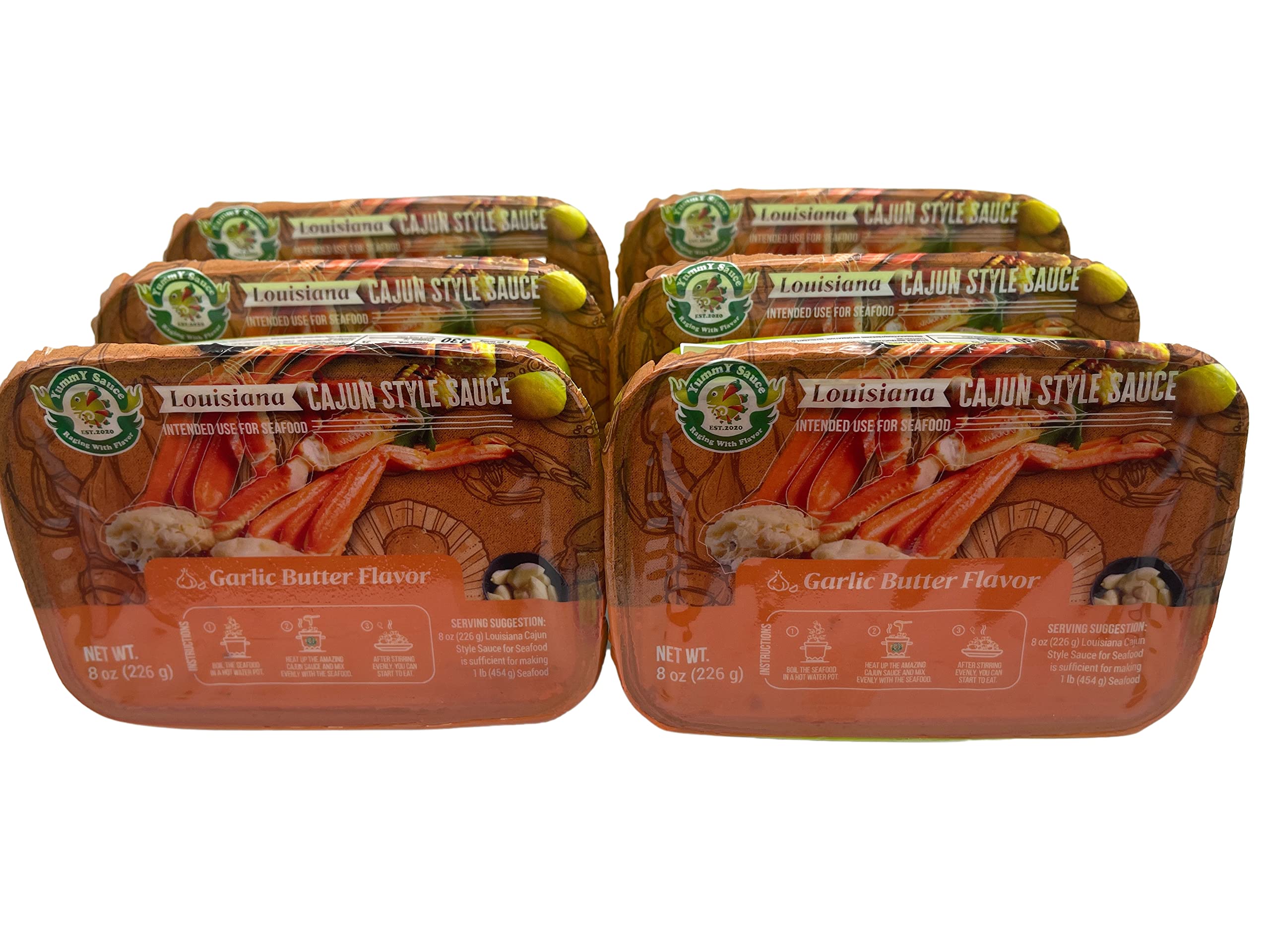 Cajun Sauce Garlic Butter Flavor（ Pack of 6x8oz）