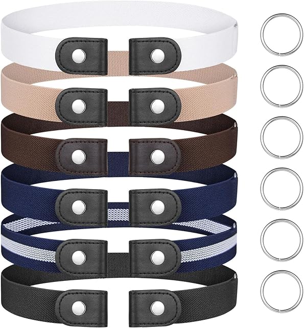 QEEYON Elastic Belt No Buckle Belt, Buckle Free Belts for Women Men, Adjustable Stretchy Belt No Show Belt for Jeans Pants Dress, Quick Release Comfort Not tight Belt