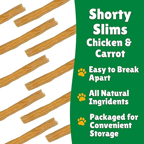 Miniatura 3 de Lucky Premium Treats Lucky Shorty Slims - Golosinas para perros de zanahoria y pollo, palitos crujientes para masticar con pollo real y zanahoria