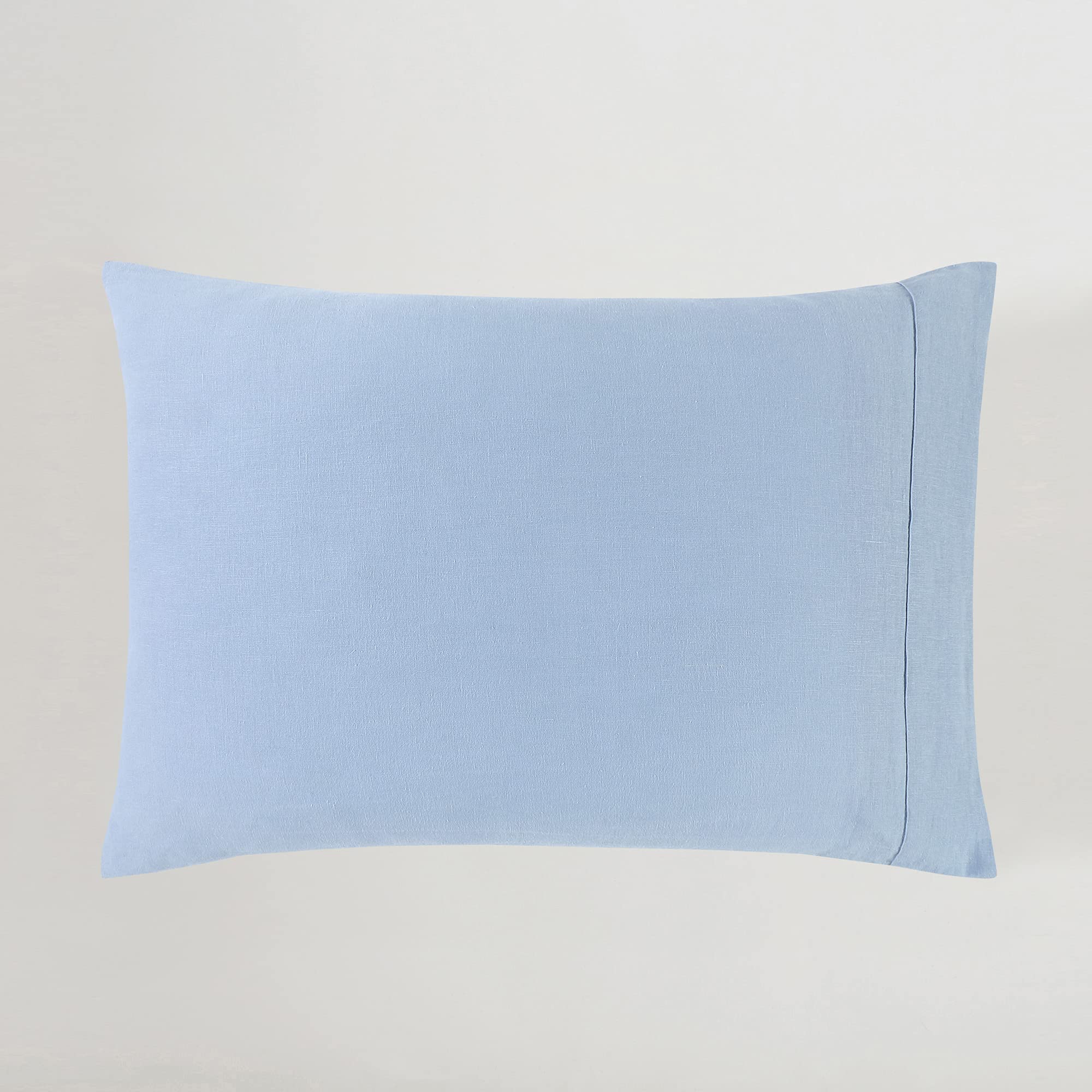 SIJO Premium Stone Washed 100% French Linen Pillowcases, 2-Pack, Small Batch Sourced from Normandy, Breathable and Durable (Sky, King)