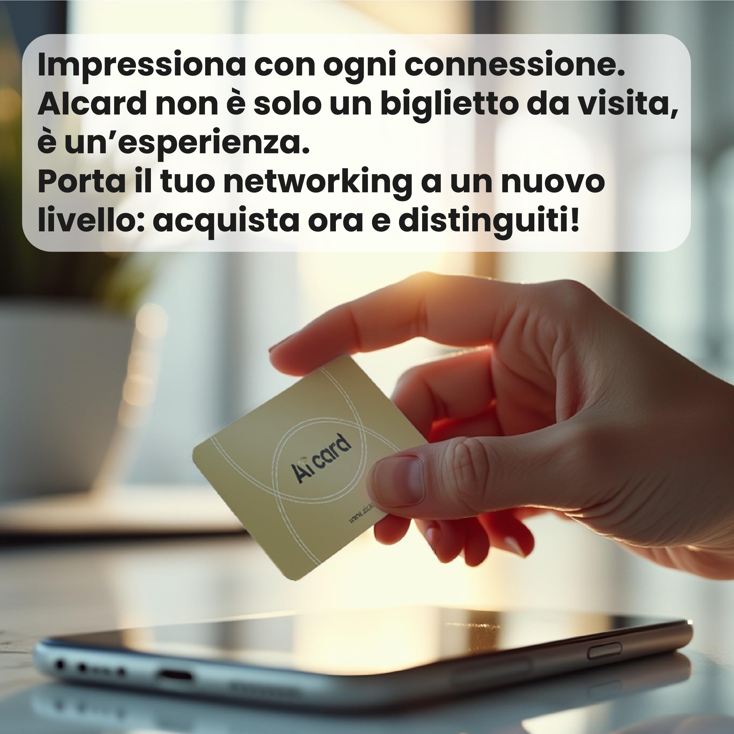 Biglietto da visita Digitale NFC Personalizzabile Aicard NERO Compatibile con smartphone Android e iOS