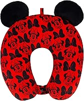 Vista 8 de FUL Disney Minnie Mouse - Almohada de cuello con capucha y orejas 3D, accesorios de viaje para avión, automóvil y oficina, cómoda y transpirable