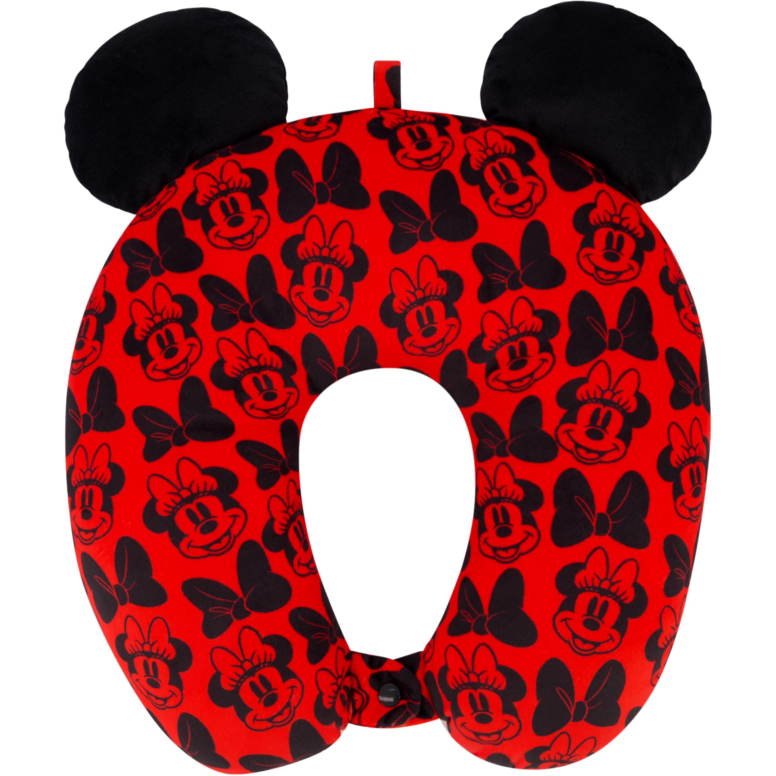 Ful Disney Minnie Mouse Travel Neck Pillow for Airplane, Car and Office Comfortable and Breathable, Red/Black