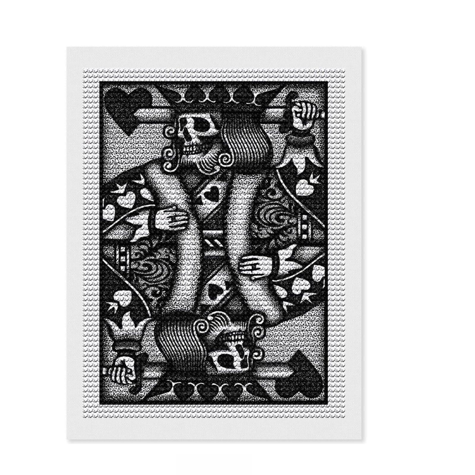 Junmoney Dead King Diamond Painting Set 12"x16", Stress Relief Craft, Finish and Display, Boho Decor, for Women, Sparkling Round Gems